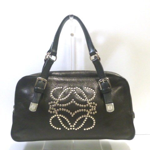 【美品】LOEWE アナグラム スタッズ ハンドバッグ