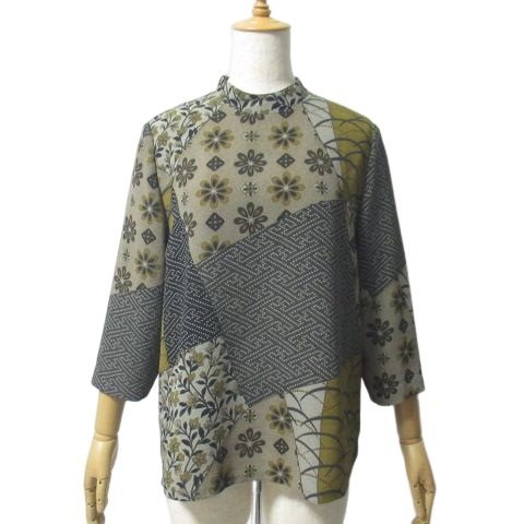 【美品】詩仙堂 ヒトシタムラ ちりめん ブラウス