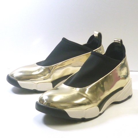 PINKO メタリックゴールド スニーカー 36