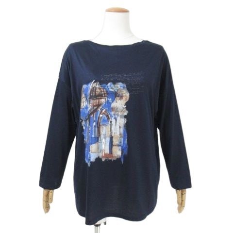 【美品】バジーレ28 長袖カットソー ネイビー柄