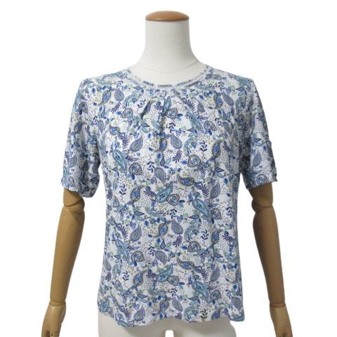 【美品】レリアン ホワイトレーベル ペイズリー柄カットソー