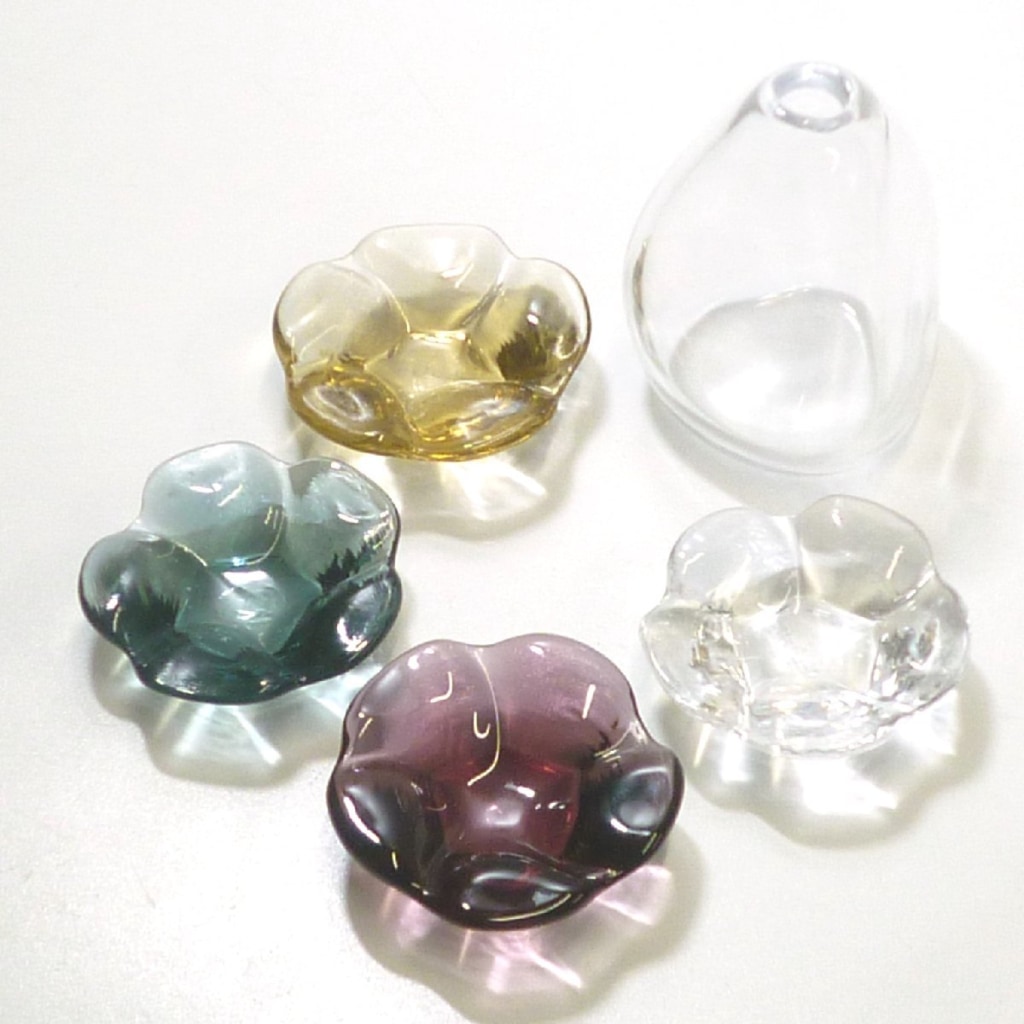 【未使用】スガハラガラス 一輪挿し & 箸置き４個セット