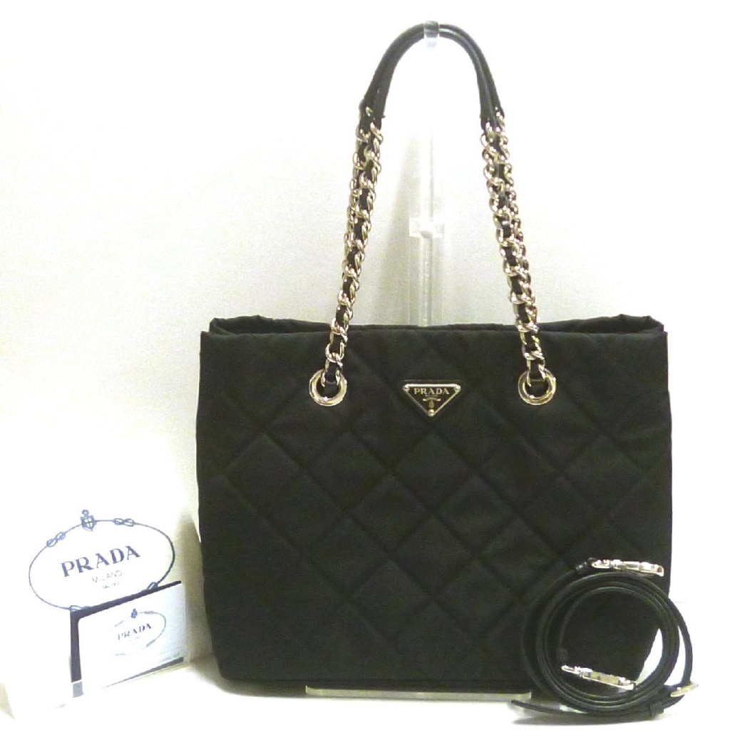 【美品】PRADA 2WAY キルティング チェーン トートバッグ