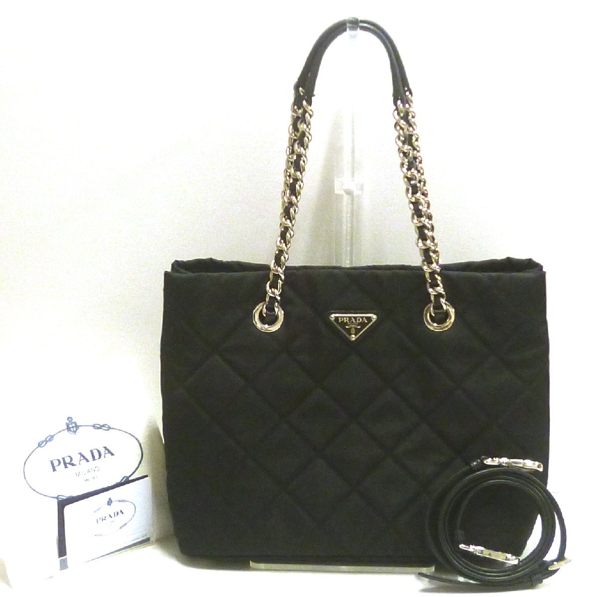 【美品】PRADA 2WAY キルティング チェーン トートバッグ