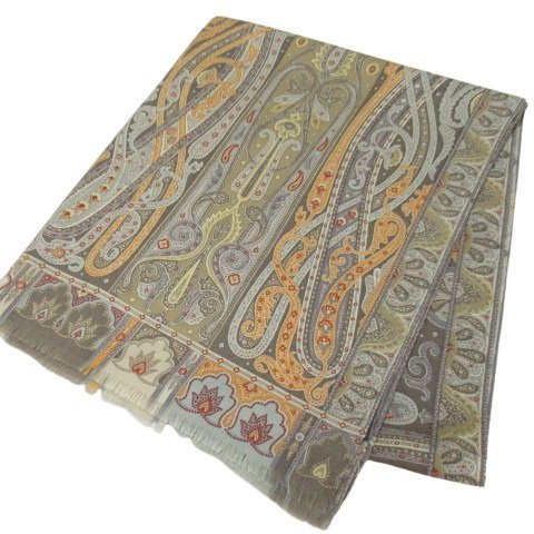 【美品】ETRO ウール シルク ペイズリー柄ストール