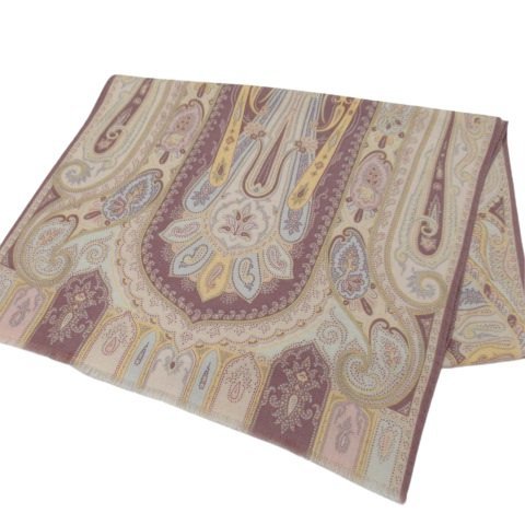 【美品】ETRO ウール シルク ペイズリー柄ストール