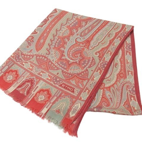 【美品】エトロ ウール シルク 大判ストール