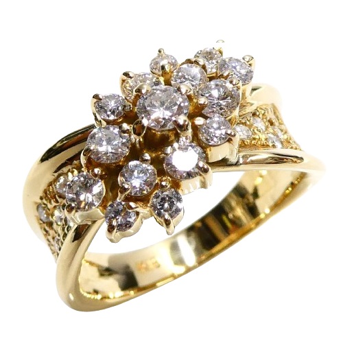K18 豪華！ ダイヤ 0.79ct リング