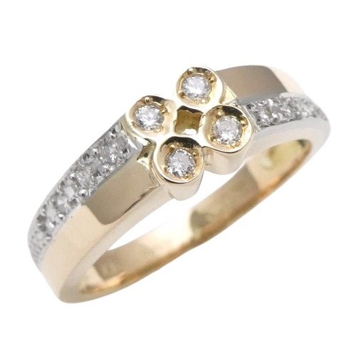 K18/Pt900 ダイヤ 0.13ct リング 10号