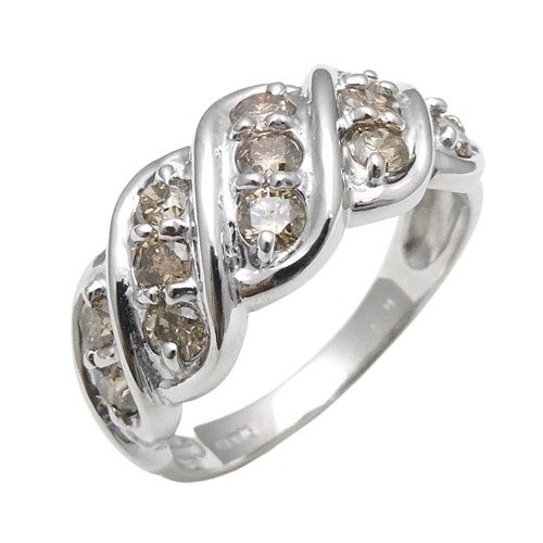 K18WG ブラウンダイヤ1.0ct リング