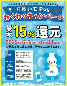 6月いたペイ「わくわくキャンペーン」のポスター
