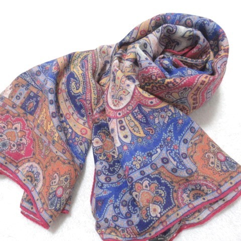 【未使用】ETRO 定価7.6万 上質！ウール × シルク 大判ストール