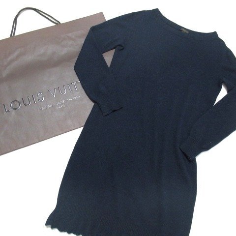 LOUIS VUITTON 上質！ウール×カシミヤ 長袖ニット ワンピース