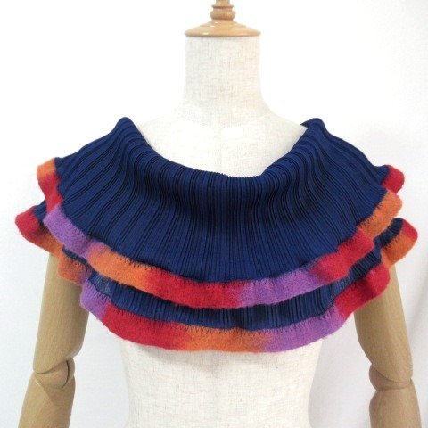 【美品】ISSEY MIYAKE プリーツプリーズ スヌード ネックウォーマー