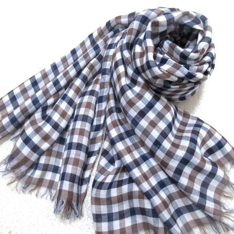 【美品】Aquascutum クラブチェック柄 大判ストール