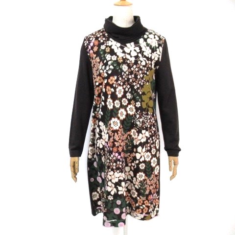 【美品】LEONARD SPORT 華やか花柄♪ウール ニット ワンピース