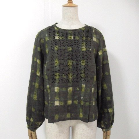 【美品】GIANNI LO GIUDICE 長袖リネン ブラウス カットソー