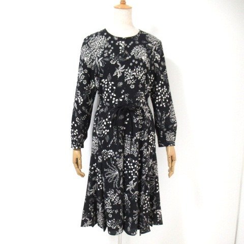【美品】Max Mara STUDIO 長袖ワンピース 黒柄