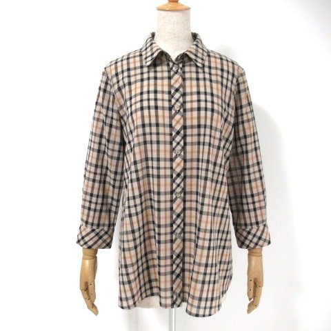 【美品】DAKS ハウスチェック 7分袖ブラウス