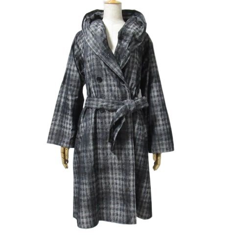 【美品】スペッチオ ダブルジャガードシャンブレー ショール衿コート