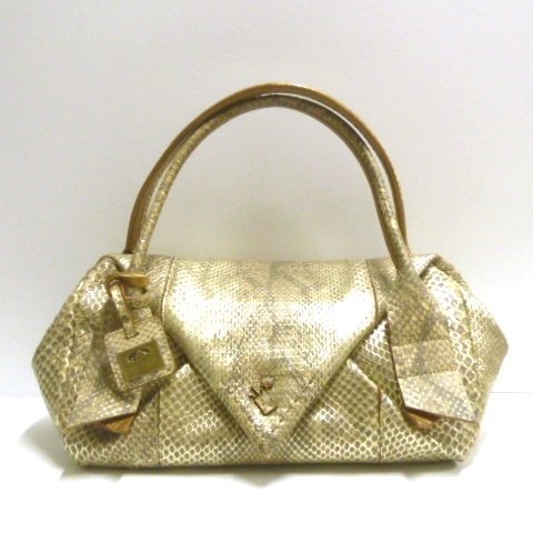 PELLE BORSA パイソンレザー ハンドバッグ